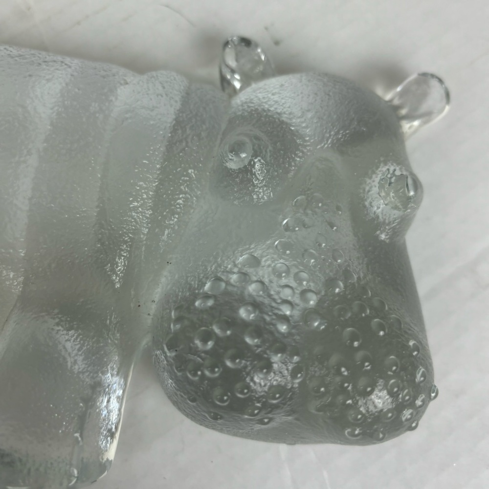 Kosta Boda Bertil Vallien-Zoo Collection glass Hippo-vintage-70s - Picture 8 of 12